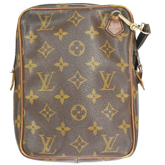 Authentic LOUIS VUITTON Danube Shoulder Bag Monogram Leather Brown - Picture 12 of 16